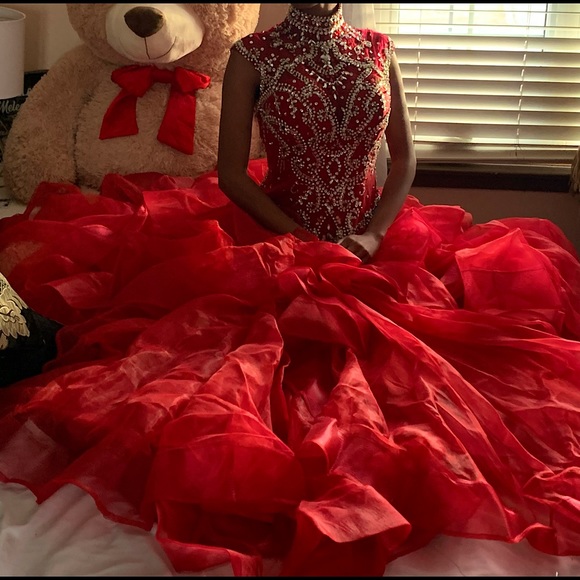 Beautiful Burgandy Satin Gown - Picture 2 of 6